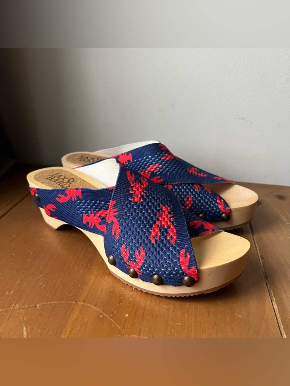 NWOT Jax & Bard Libby Hill Lobster Kitsch Wooden Platform clog Sandals 8.5 - 9 - Picture 3 of 10